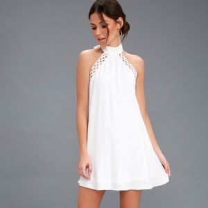 White Lace Halter Dress Size Small